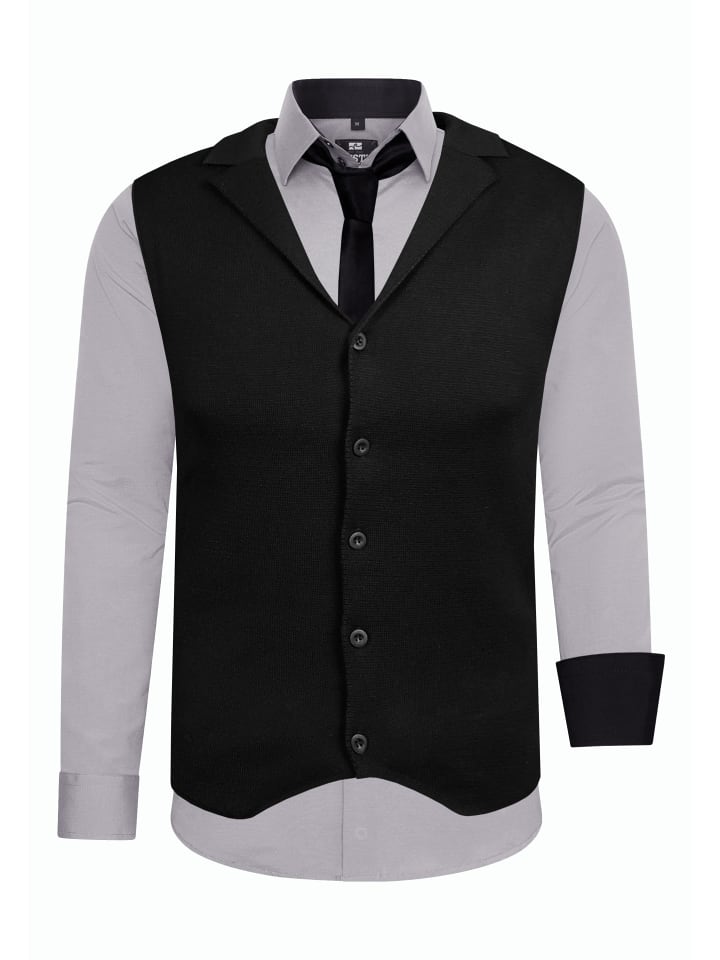 Рубашка с жилетом и галстуком, комплект из 3 предметов, серый Rusty Neal
Рубашка с жилетом и галстуком, комплект из 3 предметов, серый Rusty Neal