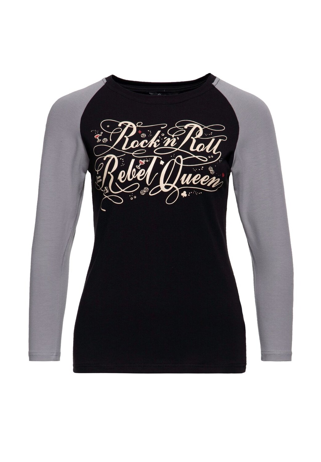 Рубашка с длинными рукавами реглан 3/4 Rock'n'roll Rebel Queen Queen Kerosin, черный
Рубашка с длинными рукавами реглан 3/4 Rock'n'roll Rebel Queen Queen Kerosin, черный