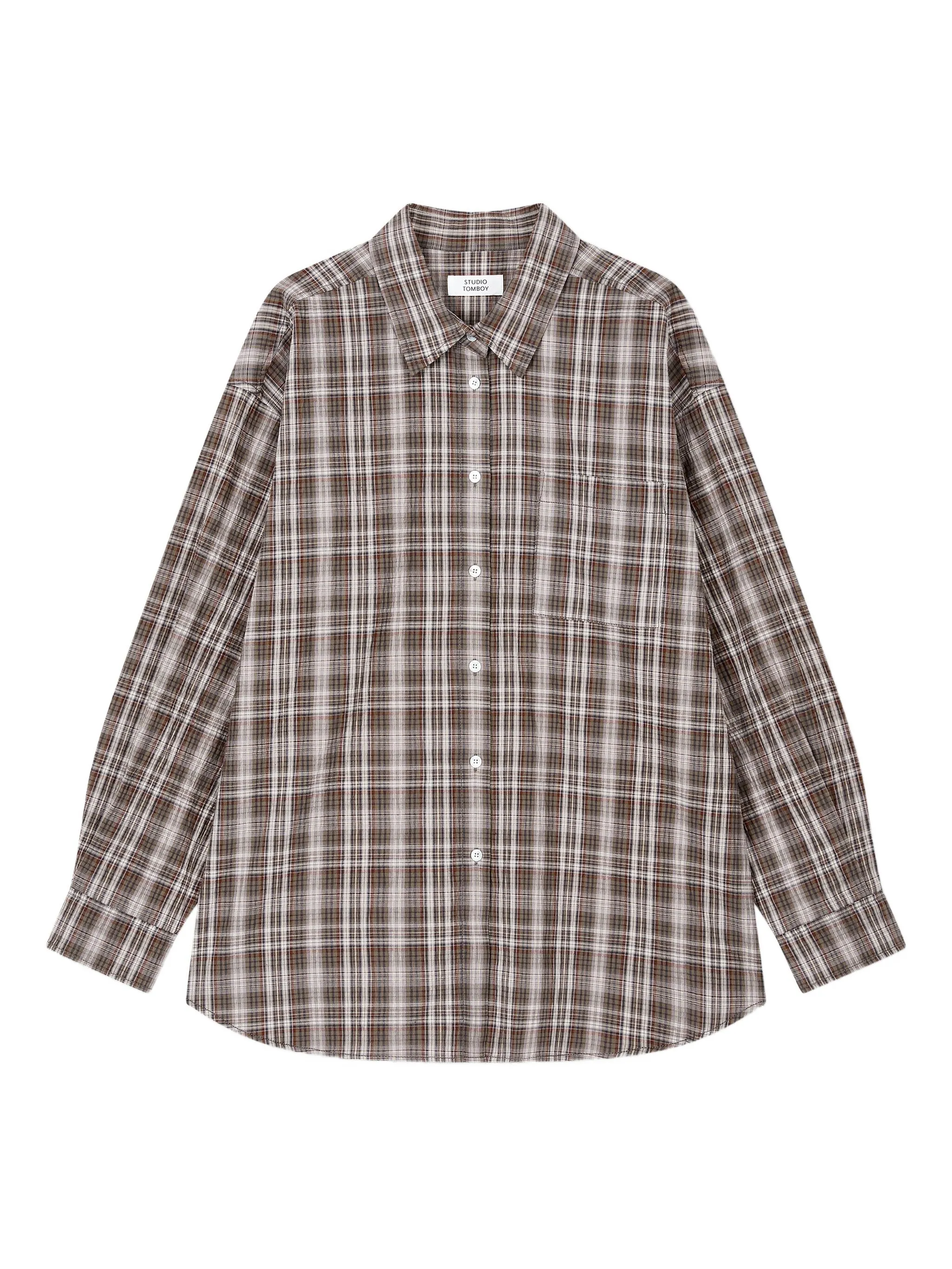 Клетчатая рубашка с карманом Studio Tomboy, зеленый
Клетчатая рубашка с карманом Studio Tomboy, зеленый