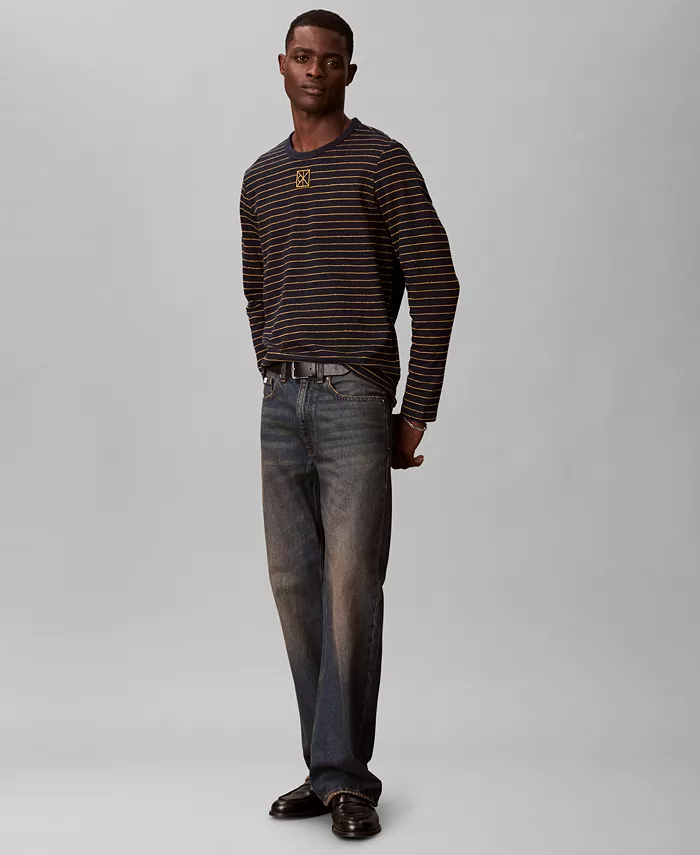 Мужская футболка с длинным рукавом в полоску Calvin Klein, синий
Мужская футболка с длинным рукавом в полоску Calvin Klein, синий