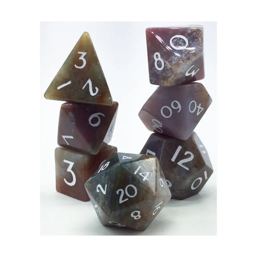 Набор Poly Set — Индийский агат с белым (7), Semi Precious Stone Dice (Level Up Dice)
Набор Poly Set — Индийский агат с белым (7), Semi Precious Stone Dice (Level Up Dice)