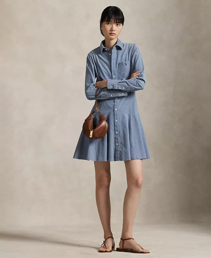 Женское платье-рубашка А-силуэта из хлопкового вельвета Polo Ralph Lauren, синий
Женское платье-рубашка А-силуэта из хлопкового вельвета Polo Ralph Lauren, синий