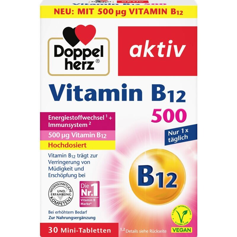 Активный витамин B12 500 мини таблеток Doppelherz, 12,1 g
Активный витамин B12 500 мини таблеток Doppelherz, 12,1 g