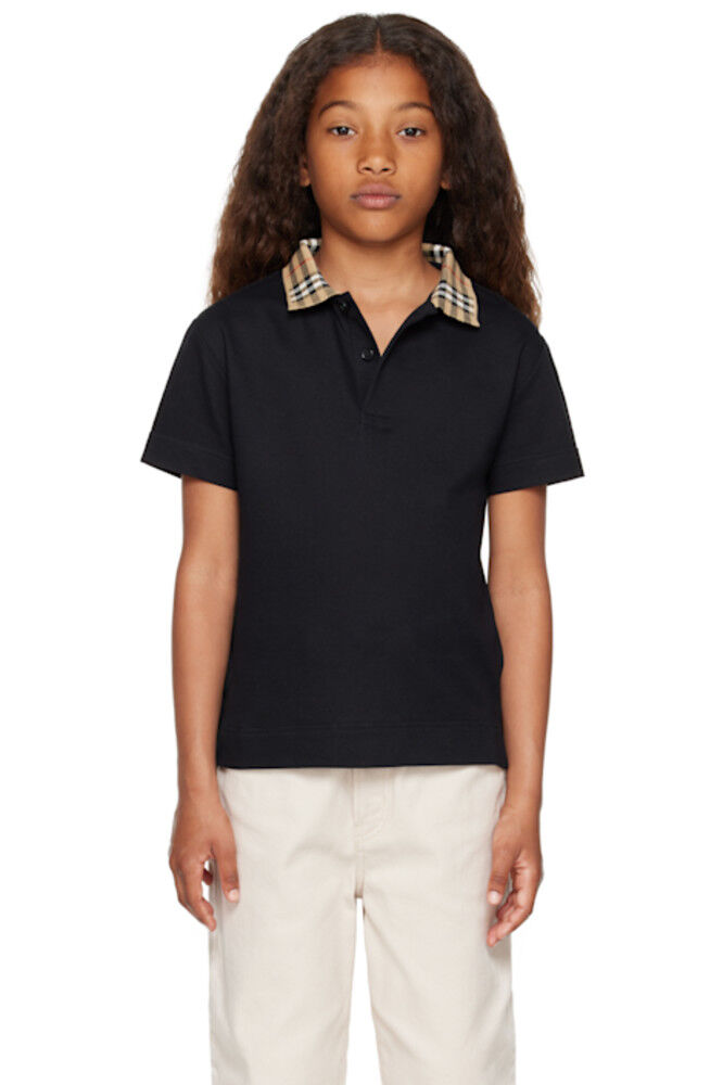 Детская черная клетчатая рубашка-поло из хлопка Burberry
Детская черная клетчатая рубашка-поло из хлопка Burberry