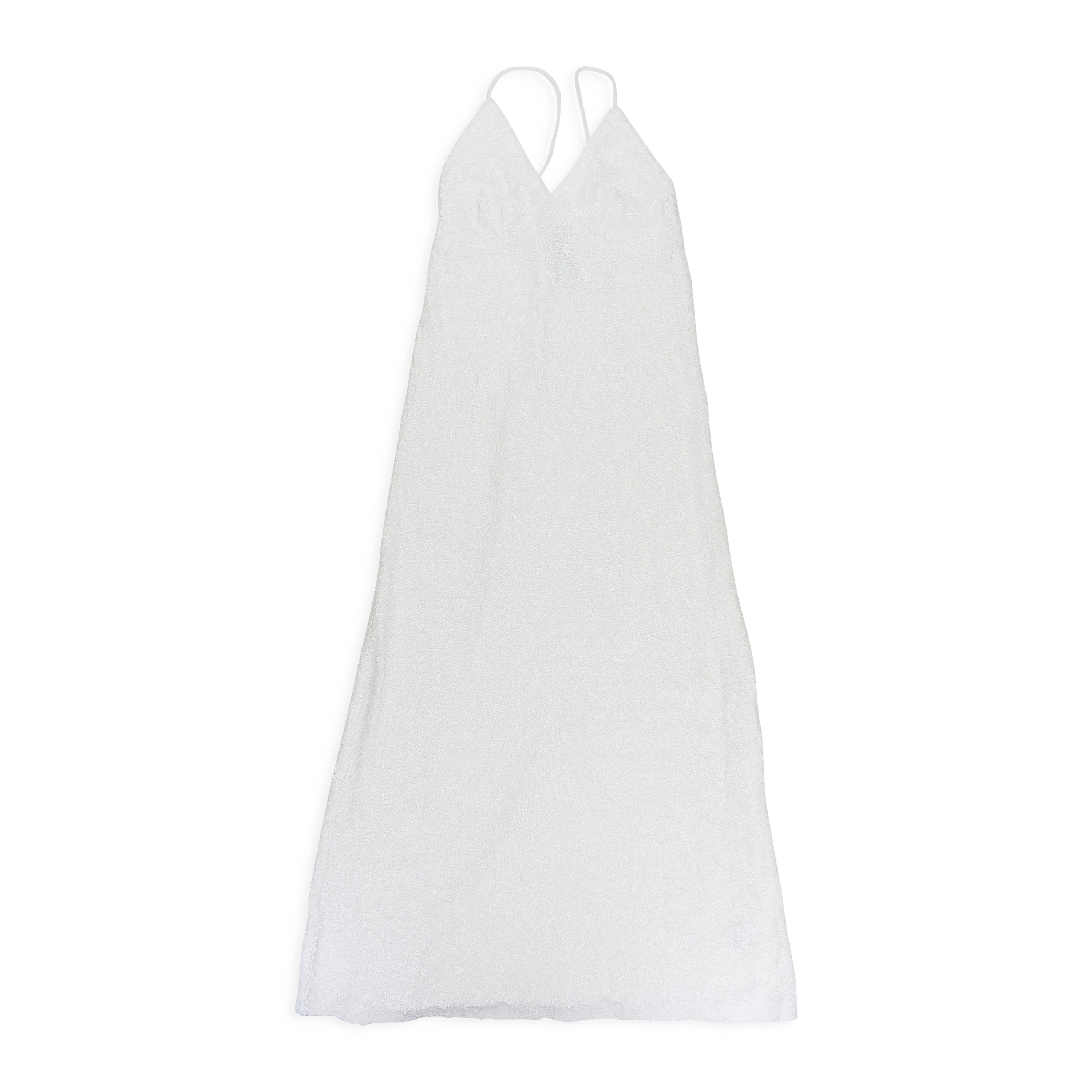 Белое платье с перекрывающимися пайетками Norma Kamali
Белое платье с перекрывающимися пайетками Norma Kamali