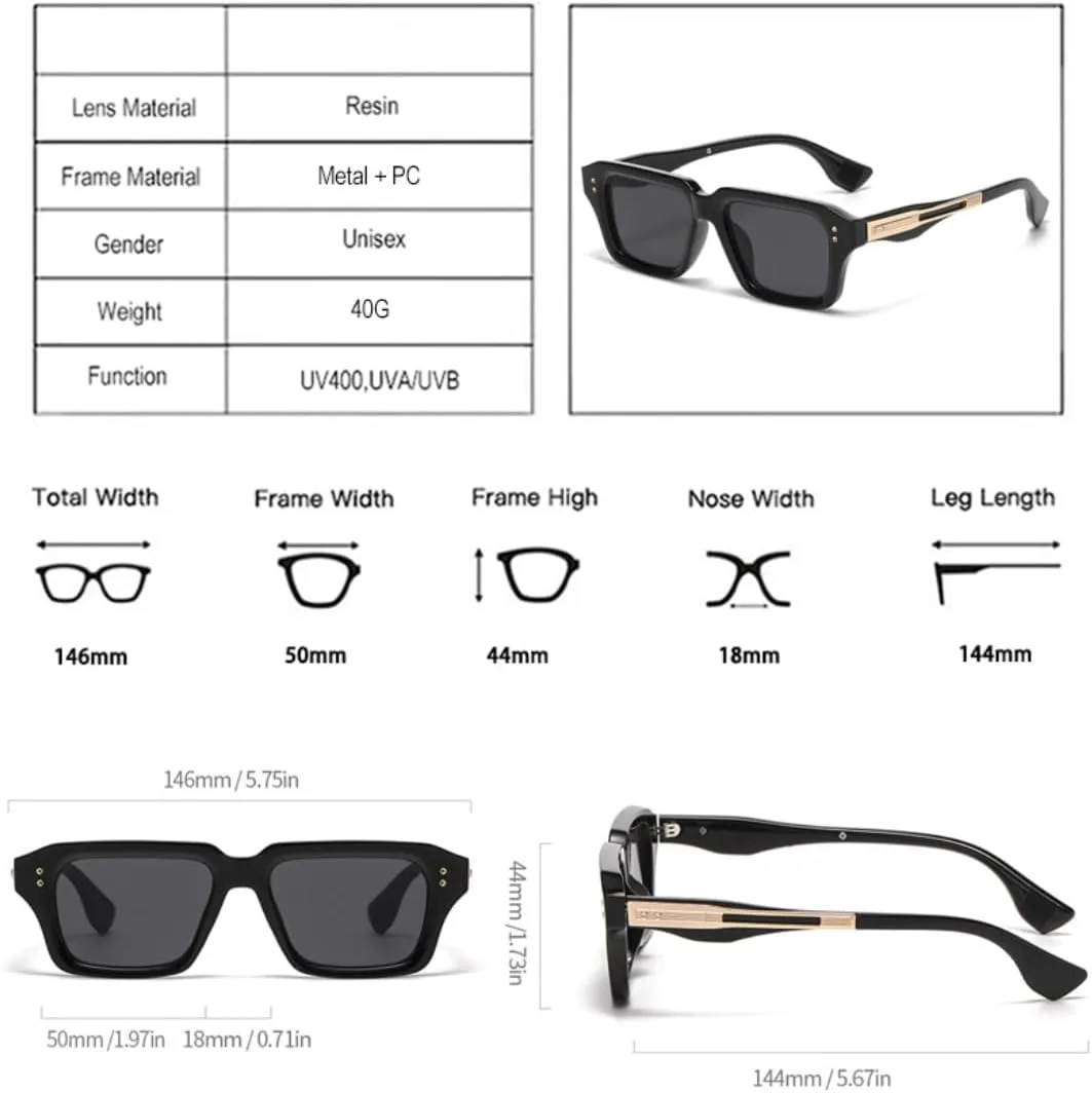 Ретро-солнцезащитные очки для женщин и мужчин, градиентная защита от УФ-излучения UV400, модные прозрачные линзы, стильная оправа с заклепками TVTBBVV, Grey Clear
Ретро-солнцезащитные очки для женщин и мужчин, градиентная защита от УФ-излучения UV400, модные прозрачные линзы, стильная оправа с заклепками TVTBBVV, Grey Clear