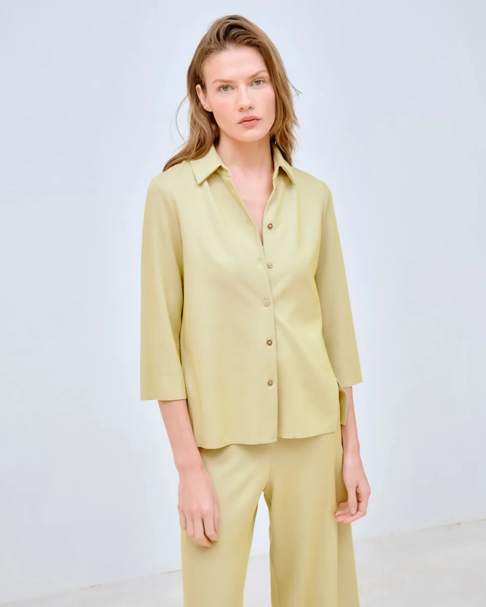 Рубашка женская однотонная с французскими рукавами Lasserre, жёлтый
Рубашка женская однотонная с французскими рукавами Lasserre, жёлтый