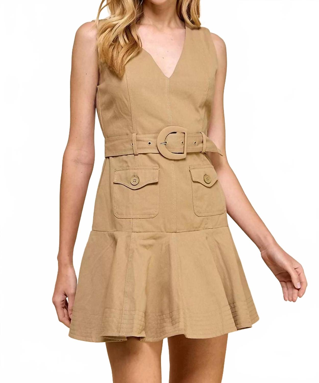 Мини-платье Khaki Breeze в бежевом цвете TCEC
Мини-платье Khaki Breeze в бежевом цвете TCEC