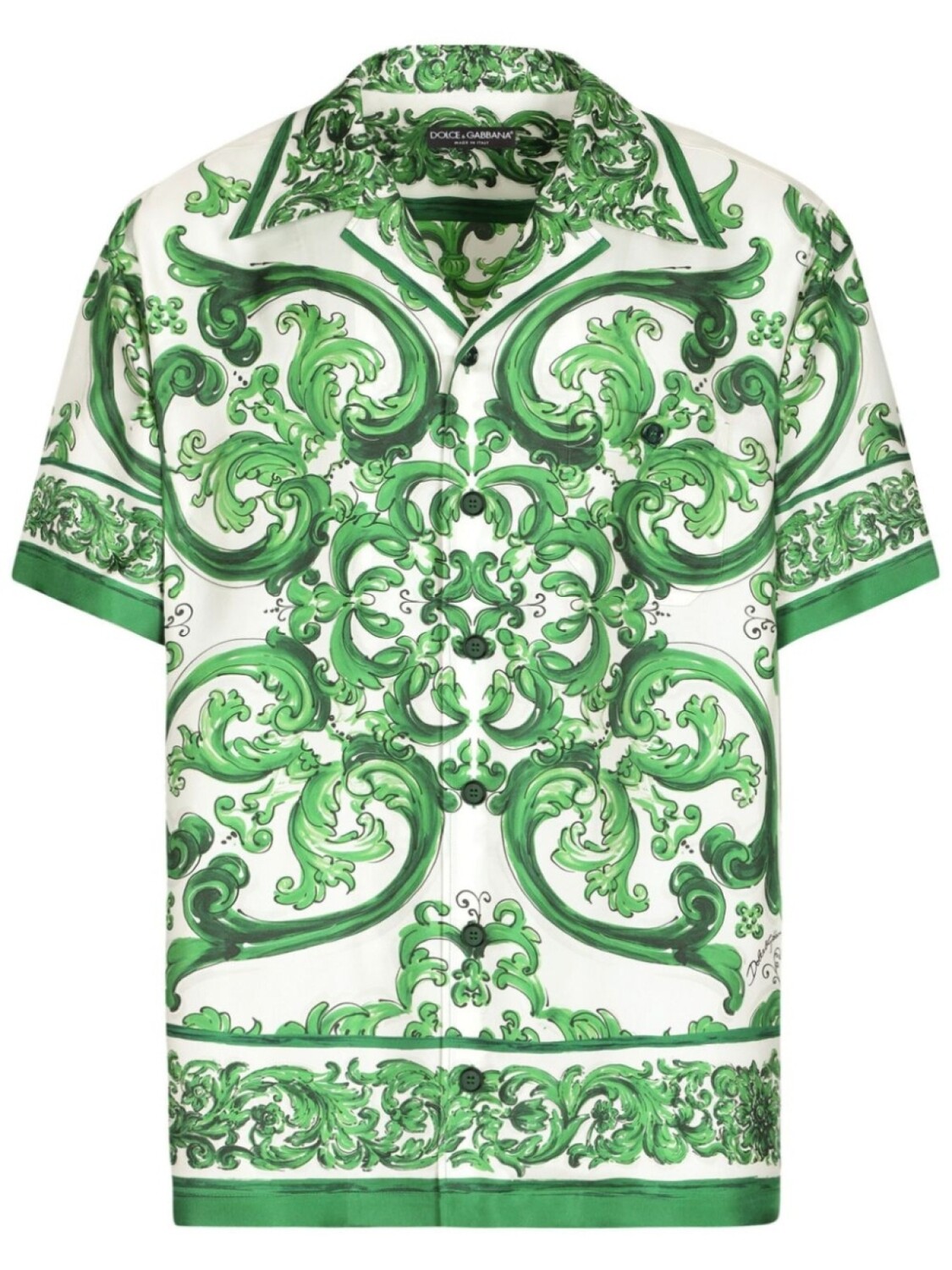 Dolce & Gabbana шелковая рубашка с принтом Majolica, зеленый
Dolce & Gabbana шелковая рубашка с принтом Majolica, зеленый