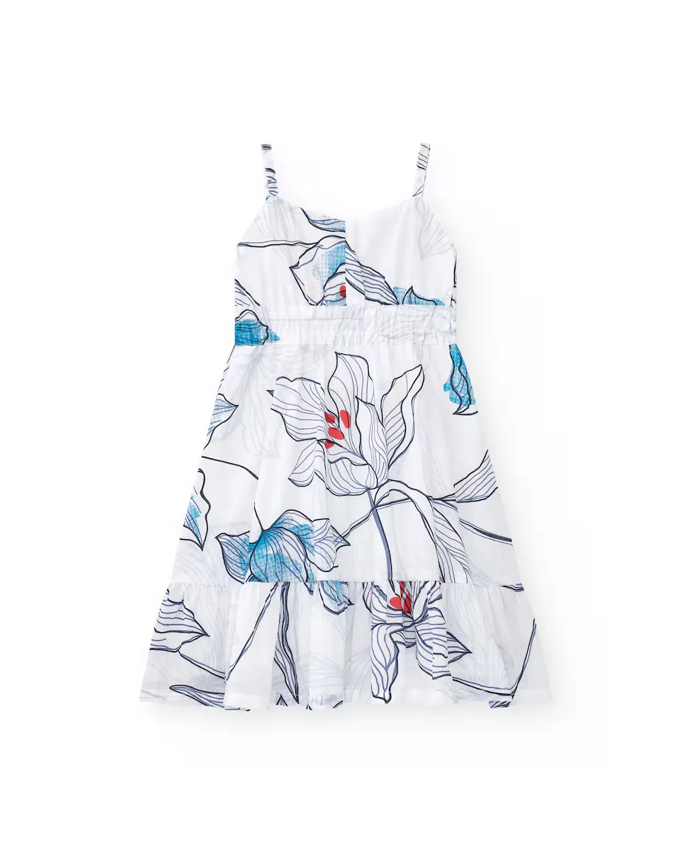 Платье для девочки белого цвета на бретелях и с цветочным принтом Tuc tuc, белый
Платье для девочки белого цвета на бретелях и с цветочным принтом Tuc tuc, белый