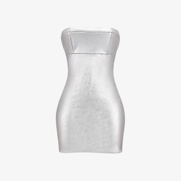 Мини-Платье без бретелек облегающего кроя из металлизированной эластичной ткани Mistress Rocks, серебряный
Мини-Платье без бретелек облегающего кроя из металлизированной эластичной ткани Mistress Rocks, серебряный