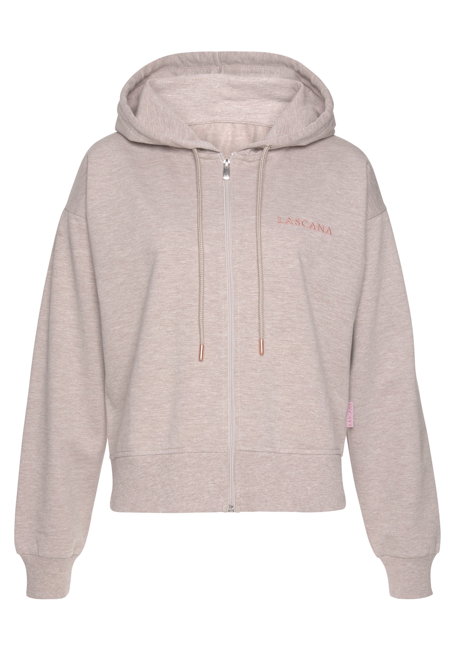 Толстовка с капюшоном на молнии LASCANA, бежевый
Толстовка с капюшоном на молнии LASCANA, бежевый