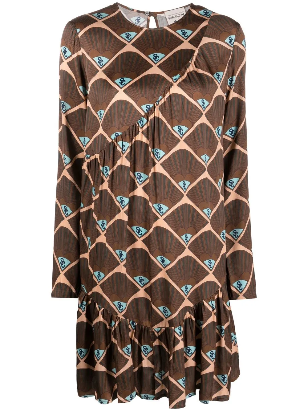 Платье мини с длинными рукавами и узором Semicouture, коричневый
Платье мини с длинными рукавами и узором Semicouture, коричневый