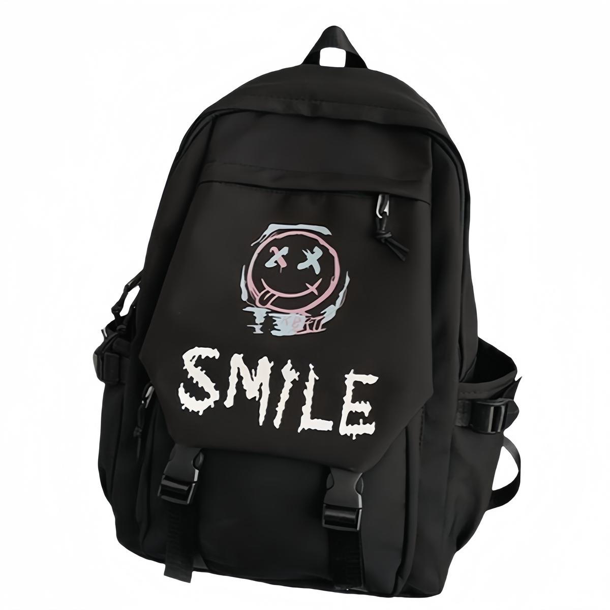 BALANG Нейлоновый походный рюкзак унисекс черно-белый, Black Smiling Monster Pattern, Charm Not Included
BALANG Нейлоновый походный рюкзак унисекс черно-белый, Black Smiling Monster Pattern, Charm Not Included