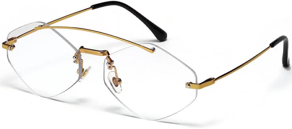 Модные солнцезащитные очки LVTFCO без оправы для мужчин и женщин, стильные очки из сплава металла, подарки для вечеринок, защита от ультрафиолета UV400, Gold Clear
Модные солнцезащитные очки LVTFCO без оправы для мужчин и женщин, стильные очки из сплава металла, подарки для вечеринок, защита от ультрафиолета UV400, Gold Clear