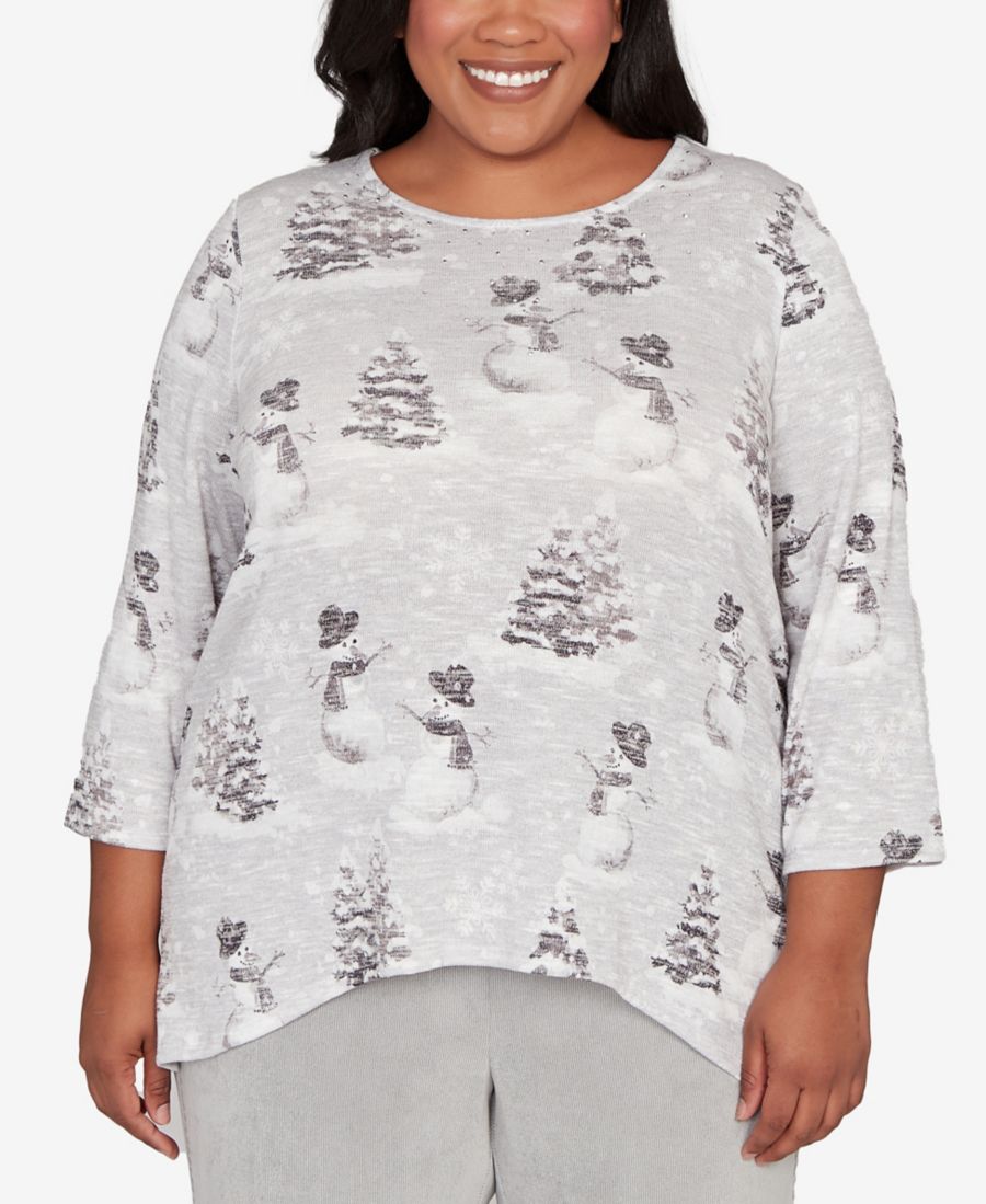 Вязаный топ большого размера Stockbridge с игривым изображением снеговиков Alfred Dunner, Pewter
Вязаный топ большого размера Stockbridge с игривым изображением снеговиков Alfred Dunner, Pewter