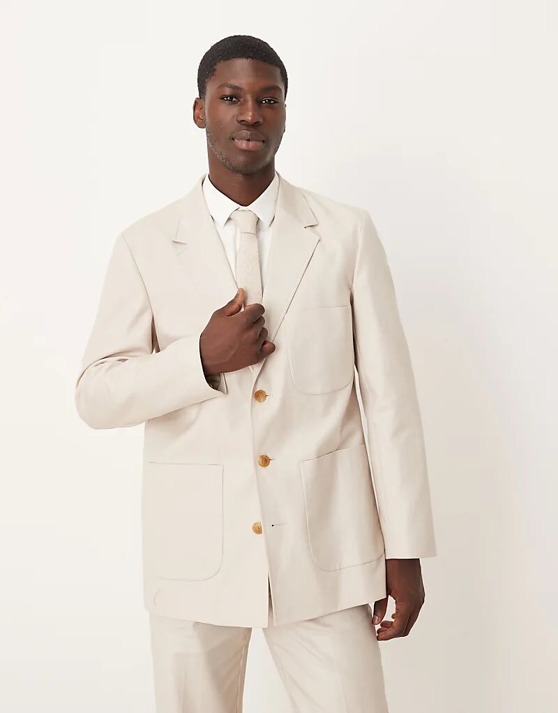 Пиджак из смеси хлопка и льна ASOS DESIGN, саржевого цвета, серого цвета
Пиджак из смеси хлопка и льна ASOS DESIGN, саржевого цвета, серого цвета