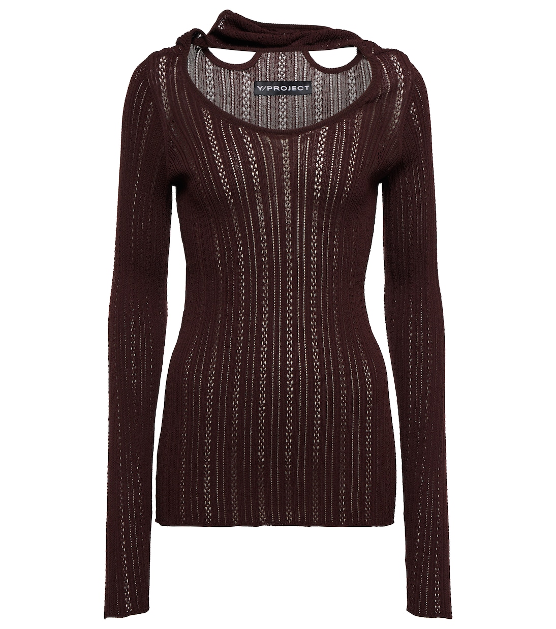 Топ с длинными рукавами и вырезом-ажуром Y/Project, коричневый
Топ с длинными рукавами и вырезом-ажуром Y/Project, коричневый