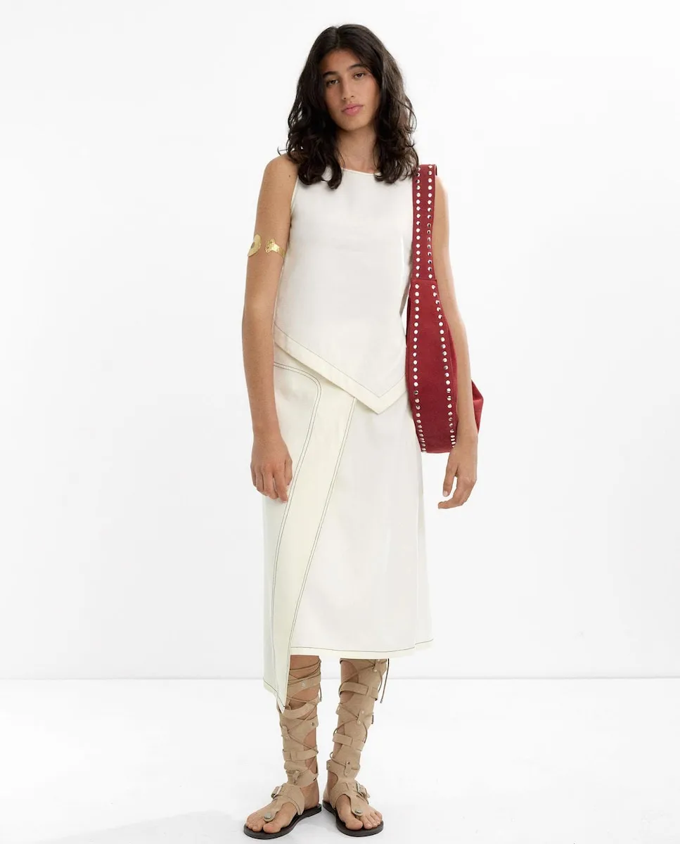 Асимметричная миди-юбка с расклешенным кроем Parfois, белый
Асимметричная миди-юбка с расклешенным кроем Parfois, белый