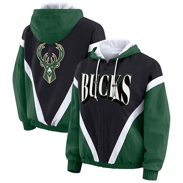 Женская черно-зеленая куртка-ветровка Milwaukee Bucks с капюшоном и молнией Wear By Erin Andrews
Женская черно-зеленая куртка-ветровка Milwaukee Bucks с капюшоном и молнией Wear By Erin Andrews