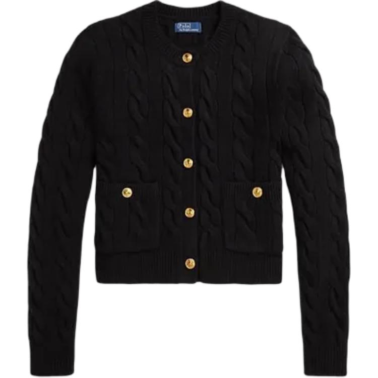 Вязаный кардиган на пуговицах Polo Ralph Lauren, черный
Вязаный кардиган на пуговицах Polo Ralph Lauren, черный
