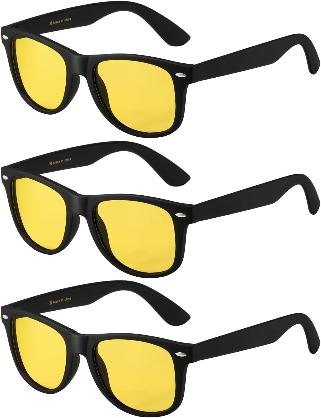 Солнцезащитные очки MASDUN Retro Polarized для мужчин и женщин, классические солнцезащитные очки с защитой от УФ-излучения MD2140 (комплект из 3 штук), 3 Pack, Black Frame Night Vision Lens
Солнцезащитные очки MASDUN Retro Polarized для мужчин и женщин, классические солнцезащитные очки с защитой от УФ-излучения MD2140 (комплект из 3 штук), 3 Pack, Black Frame Night Vision Lens