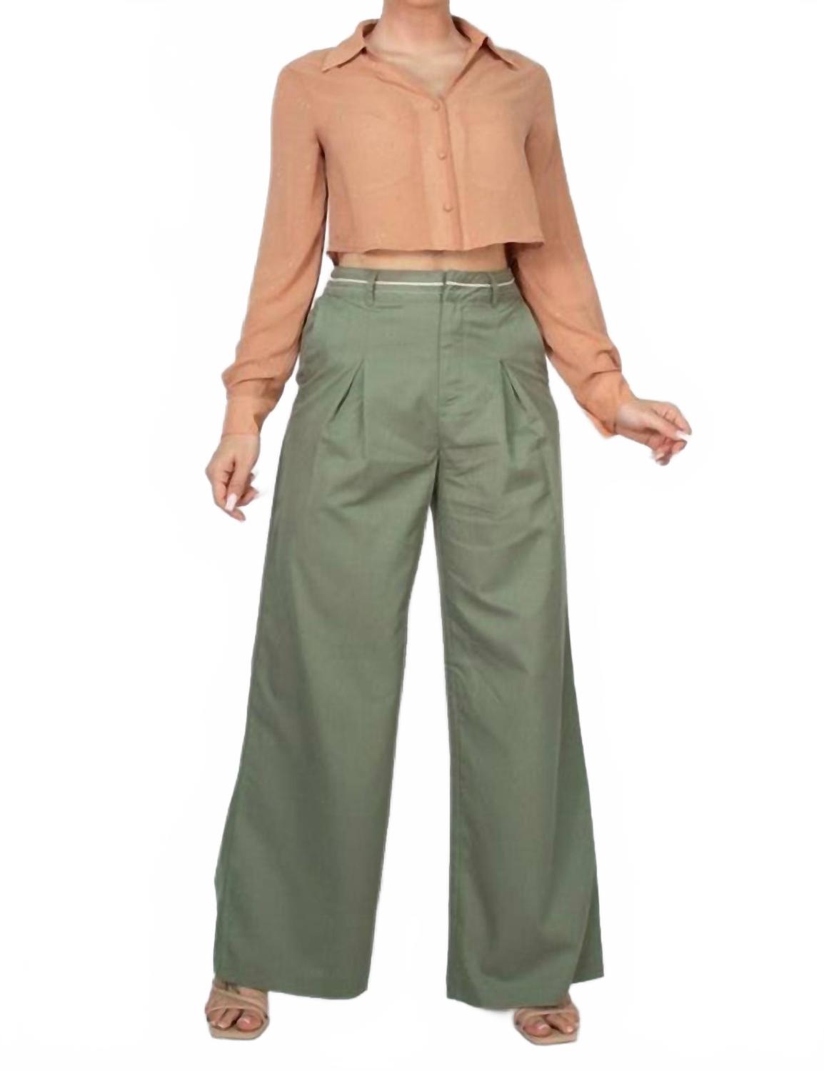 Широкие брюки с защипами, цвет оливковый Shopirisbasic, оливковый
Широкие брюки с защипами, цвет оливковый Shopirisbasic, оливковый