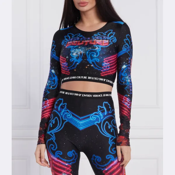 Укороченный топ Versace, мультиколор 
Укороченный топ Versace, мультиколор