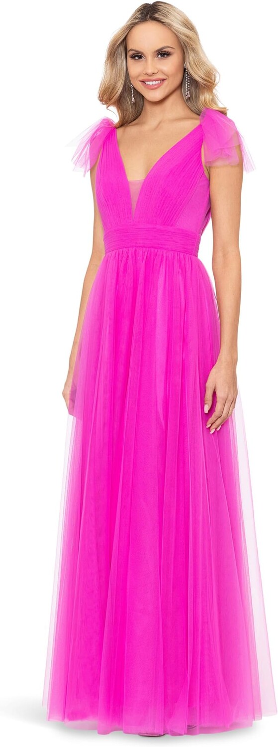 Платье Betsy & Adam Long Mesh V-Neck Ballgown, цвет Hot Pink
Платье Betsy & Adam Long Mesh V-Neck Ballgown, цвет Hot Pink