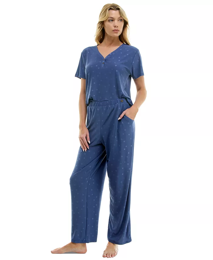 Женский пижамный комплект с принтом звезд Henley Roudelain, синий
Женский пижамный комплект с принтом звезд Henley Roudelain, синий