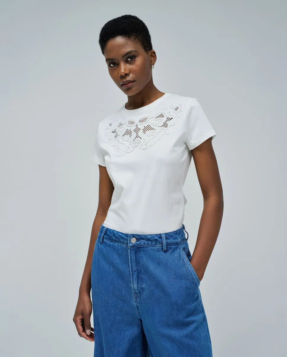 Футболка женская с коротким рукавом и вышивкой Salsa Jeans, белый
Футболка женская с коротким рукавом и вышивкой Salsa Jeans, белый