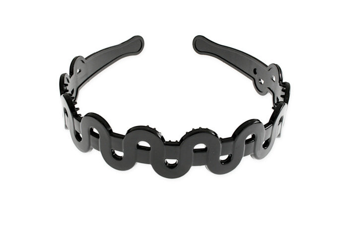 Jubileo, Волнистая черная пластиковая лента для волос
Jubileo, Волнистая черная пластиковая лента для волос