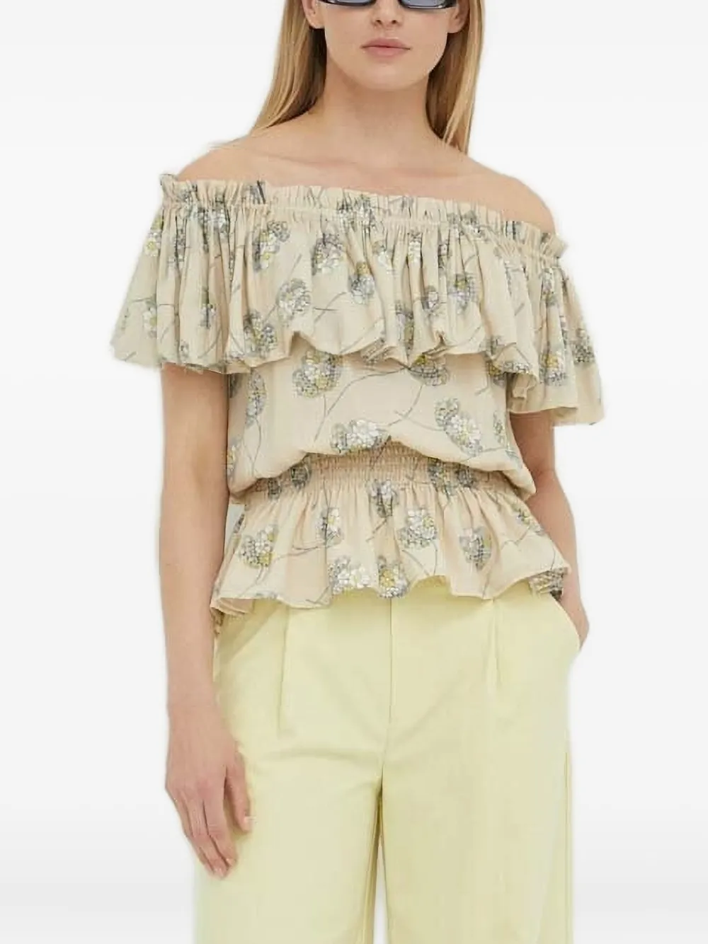 Блузка с оборками и цветочным принтом Bruuns Bazaar, нейтральный
Блузка с оборками и цветочным принтом Bruuns Bazaar, нейтральный