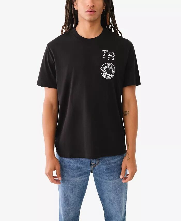 Мужская футболка с короткими рукавами и мультиграфическим рисунком True Religion, черный
Мужская футболка с короткими рукавами и мультиграфическим рисунком True Religion, черный