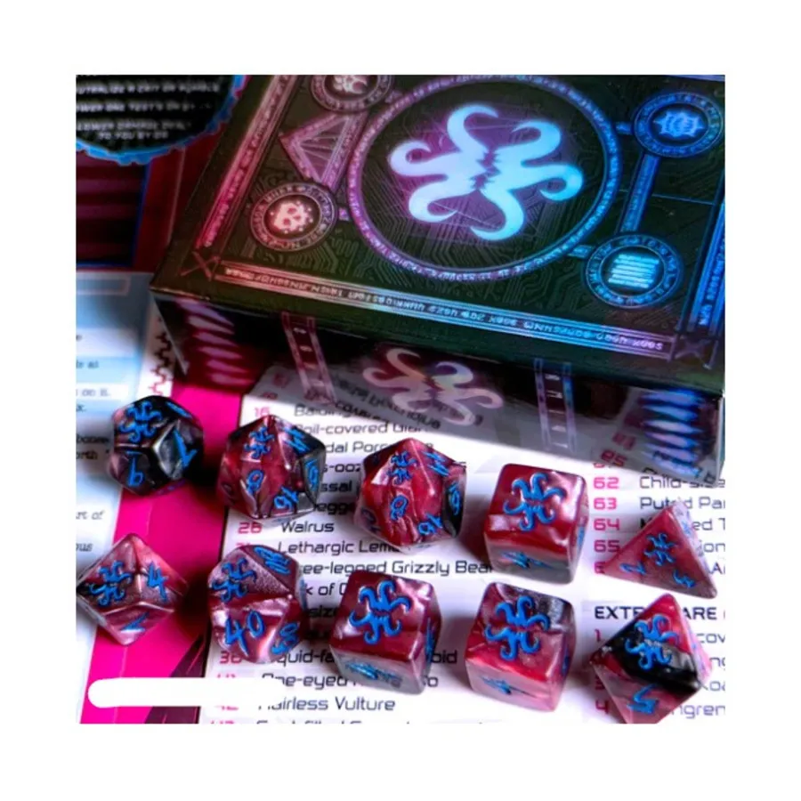 Набор Poly — пурпурный и черный с голубым (10), Elder Dice
Набор Poly — пурпурный и черный с голубым (10), Elder Dice