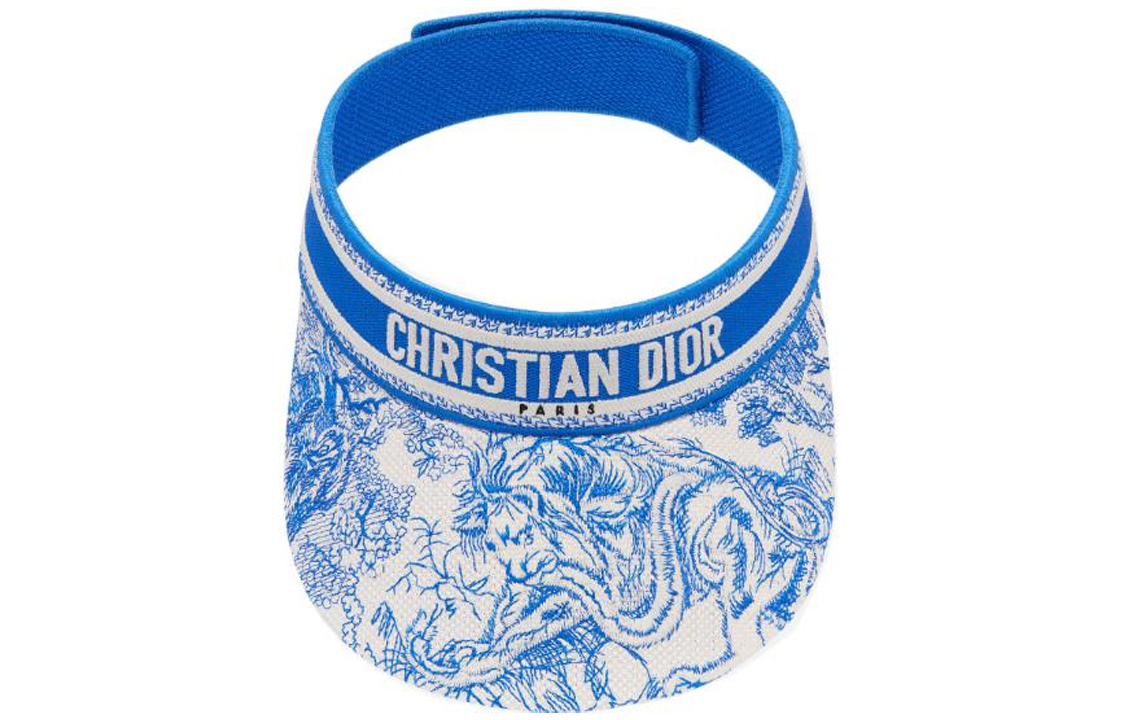 Хлопковая женская шляпа от солнца DIOR, синяя 
Хлопковая женская шляпа от солнца DIOR, синяя