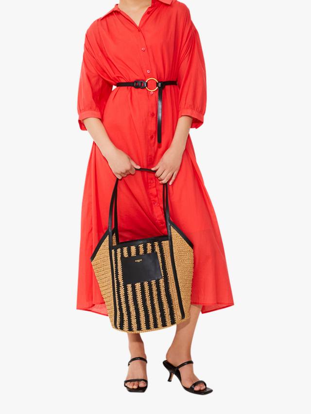 Платье-рубашка миди из органического хлопка charly SUNCOO, красный 
Платье-рубашка миди из органического хлопка charly SUNCOO, красный