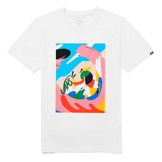 Футболка men's artist printed round neck tee white Vans, белый 
Футболка men's artist printed round neck tee white Vans, белый
