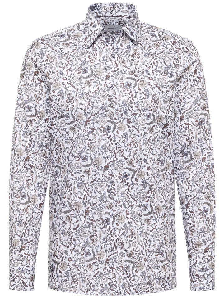 Eterna Приталенная рубашка миндального цвета
Eterna Приталенная рубашка миндального цвета