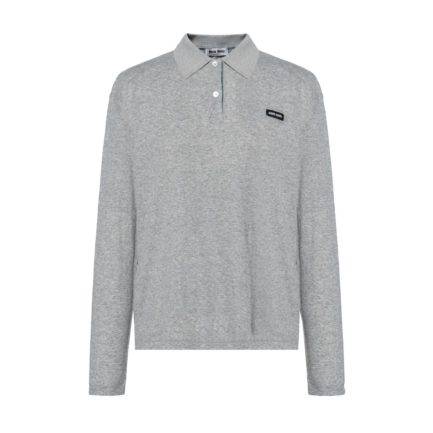 Длинная поло-джерси с длинным рукавом MIU MIU, серый
Длинная поло-джерси с длинным рукавом MIU MIU, серый