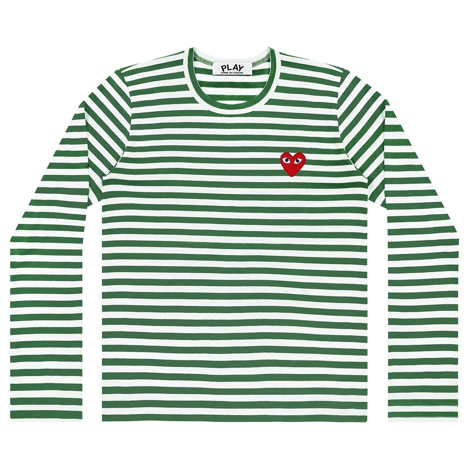 Полосатая футболка Comme des Garçons PLAY Зеленый/Белый
Полосатая футболка Comme des Garçons PLAY Зеленый/Белый