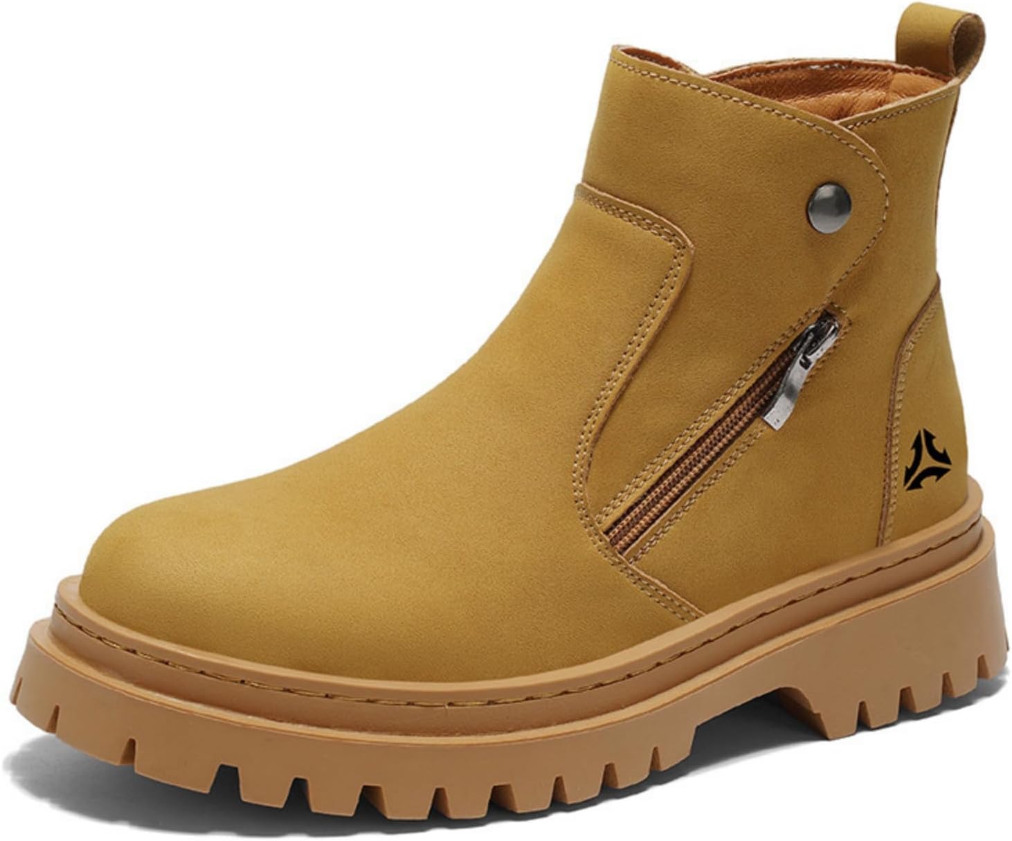 Мужские кожаные ботинки с толстой подошвой, молнией сбоку, круглым носком и текстурированной подошвой, подходят для работы на улице, прогулок, свиданий, вождения, путешествий и кемпинга Houdbdol, желтый
Мужские кожаные ботинки с толстой подошвой, молнией сбоку, круглым носком и текстурированной подошвой, подходят для работы на улице, прогулок, свиданий, вождения, путешествий и кемпинга Houdbdol, желтый