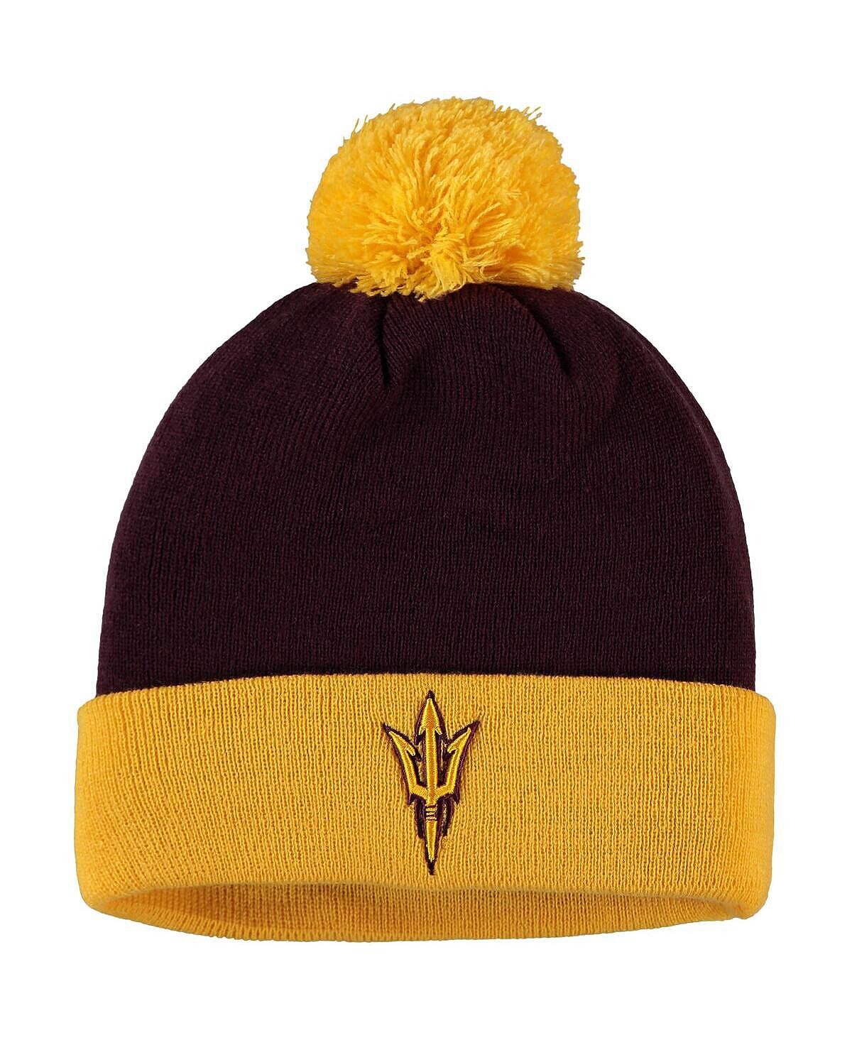 Мужская двухцветная вязаная шапка с манжетами и помпоном Sun Devils Core в темно-бордовом и золотом цветах штата Аризона Top of the World
Мужская двухцветная вязаная шапка с манжетами и помпоном Sun Devils Core в темно-бордовом и золотом цветах штата Аризона Top of the World