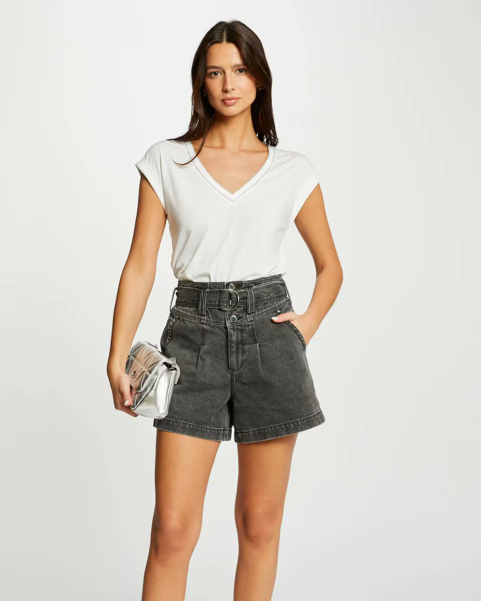 Женская футболка с V-образным вырезом и короткими рукавами Morgan, цвет Crudo
Женская футболка с V-образным вырезом и короткими рукавами Morgan, цвет Crudo