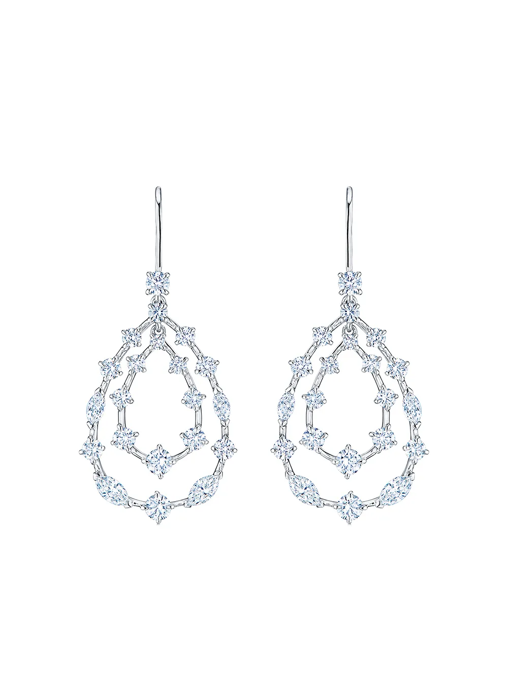 Серьги-подвески Starry Night из белого золота с бриллиантами KWIAT, серебяный 
Серьги-подвески Starry Night из белого золота с бриллиантами KWIAT, серебяный