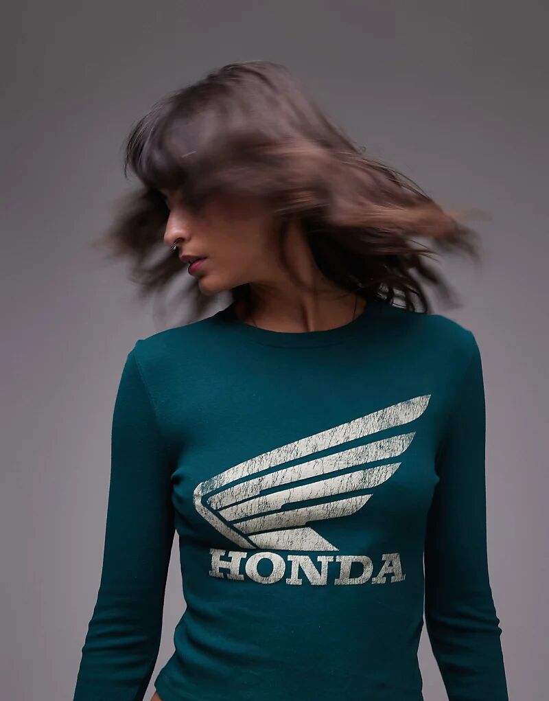 Футболка с длинными рукавами Honda с графической лицензией зеленого цвета Topshop
Футболка с длинными рукавами Honda с графической лицензией зеленого цвета Topshop