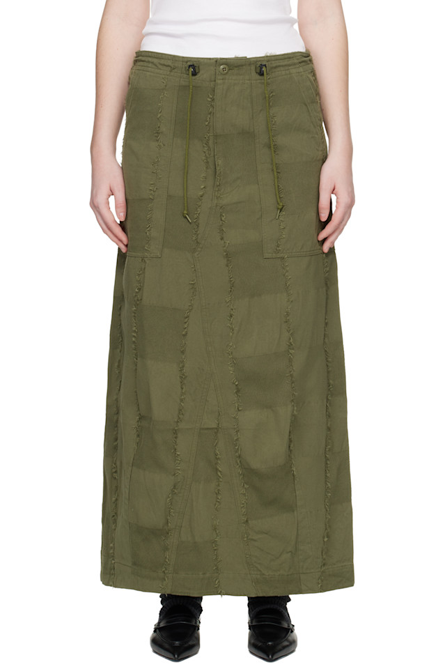 Needles Юбка-Миди цвета хаки из тонких полосок
Needles Юбка-Миди цвета хаки из тонких полосок