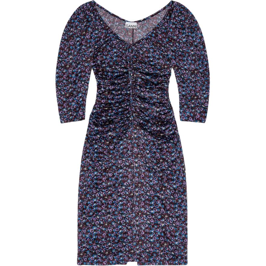 Собранное платье миди из сатина GANNI, фиолетовый
Собранное платье миди из сатина GANNI, фиолетовый