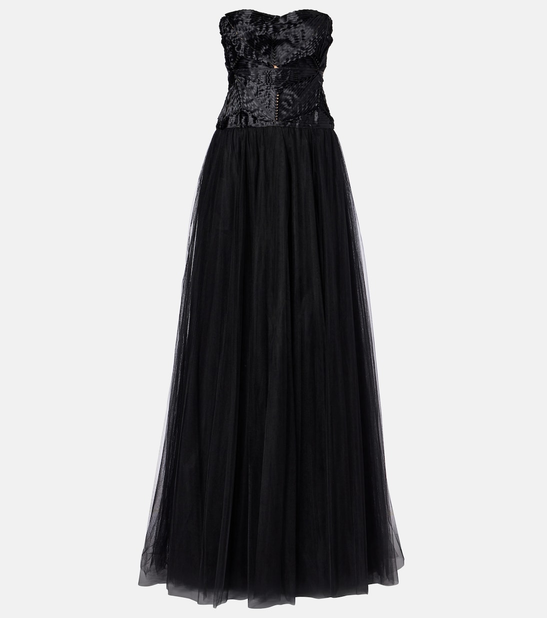 Платье-бюстье из тюля Costarellos, черный 
Платье-бюстье из тюля Costarellos, черный