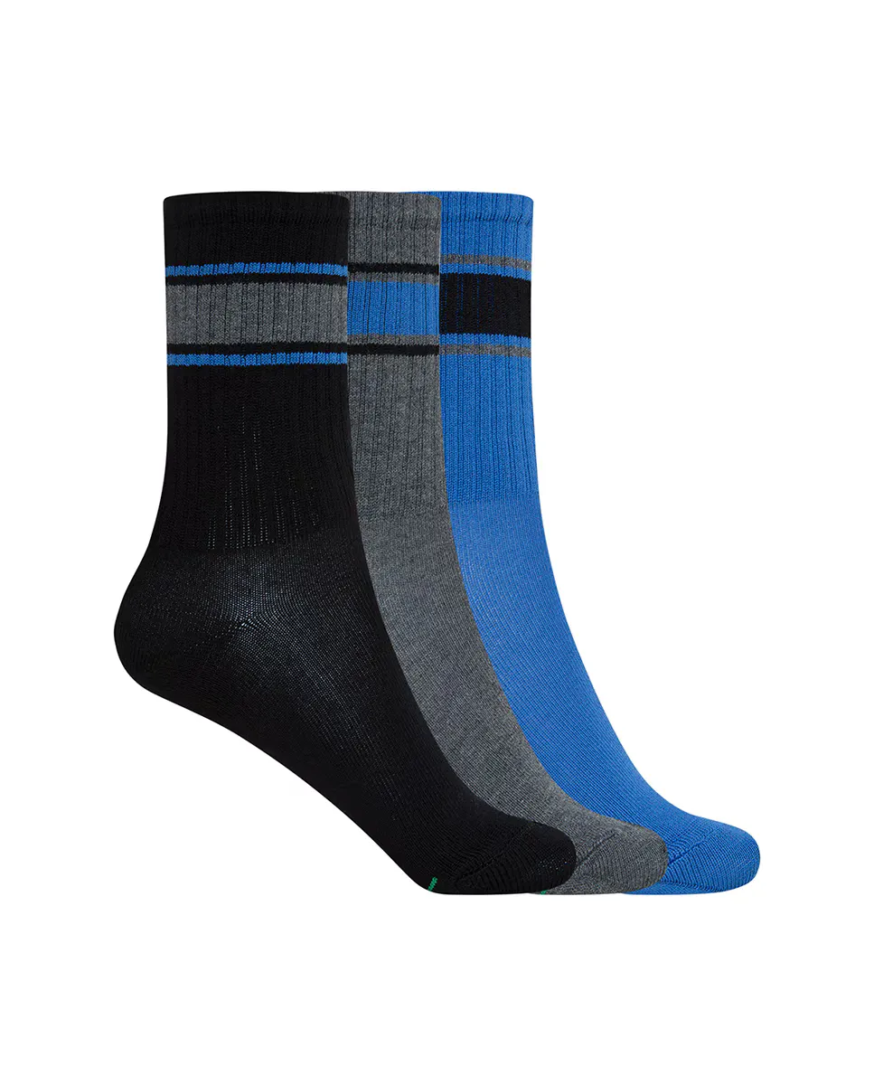 Комплект из 3 пар спортивных носков из хлопка в полоску и с американской манжетой Punto Blanco, мультиколор
Комплект из 3 пар спортивных носков из хлопка в полоску и с американской манжетой Punto Blanco, мультиколор